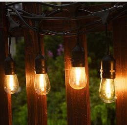 Cordes 5M avec 10 LED de qualité commerciale guirlandes lumineuses extérieures 2W ampoules pour jardin fête mariage Pergola Patio étanche