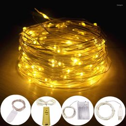 Strings 5 ​​stcs 10 stcs batterijstringlichten Fairy Luces de Navidad LED koperdraad voor feest kerstversieringen Home Wedding Decor