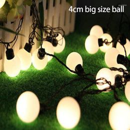 Strings 5 ​​stcs/lot Outdoor 40mm Big Size Ball Led String Licht 220V/110V 5m 20leds Fairy Christmas Tree Decoration for Party Garden
