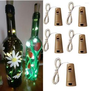 Strings 5pcs lumières de bouteille de vin avec liège LED chaîne batterie fée guirlande pour la décoration de mariage de fête de Noël