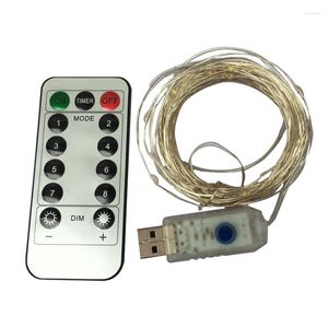 Cordes 5V 10m USB LED Guirlande Lumineuse 8 Modes Avec Télécommande Clignotant Guirlande Fée Lumière Vacances De Noël Décoration De Fête De Mariage