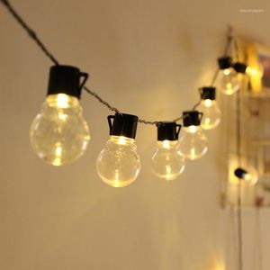 Strings 6m / 11m / 16m LED Globe Fairy String Light Guirlande de Noël Street Ampoule de mariage Lampe solaire en plein air pour la fête de vacances Jardin Patio