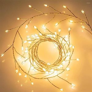 Cuerdas 6M 200 LED Christmas Fairy Light Plug In Firecrackers Cluster String guirnalda impermeable para jardín Patio decoración de boda