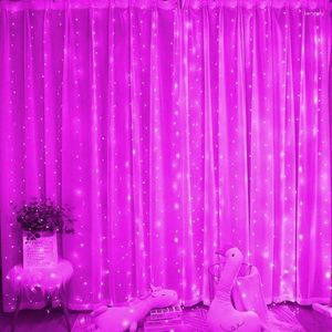 Strings 6Mx3M Christmas Decoration Curtain LED String Lights Remote Control Holiday Wedding Fairy Garland Light For Bedroom Outdoor Home