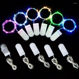 Strings 6pcs LED String Lights Fairy Button Battery bediende Garland Light For Kerst trouwfeest Decoratie Kerstmis Kerstmis