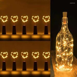 Cordes 6 pièces bouteille de liège de vin guirlandes lumineuses fil de cuivre fée vacances lumière LED pour fête de noël année décoration de mariage