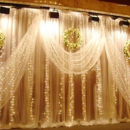 Strings 6x1m 6x3m LED Icicle Gordijn Lichten String Fairy Christmas Garland Outdoor/binnen trouwfeest Decoratie