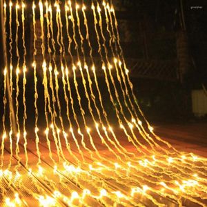 Strings 6x3/3x6m Waterfall Fairy Light Window Gordijn String Outdoor voor trouwfeestwand achtergrond decor