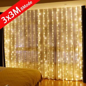 Cordes 6x3M LED rideau glaçon chaîne lumières noël fée guirlande extérieure maison pour mariage/fête/décoration de jardin 3M