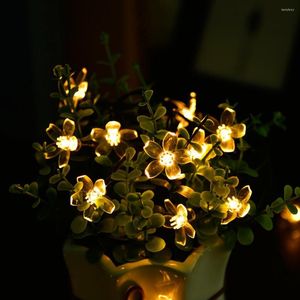 Corde 7M Stringa di luce solare 50 LED Ghirlande di fiori Celebrazione Vacanze Luci da giardino impermeabili per esterni