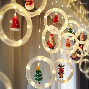 Cuerdas 8 modos parpadeante LED guirnalda de luces cadena ventana cortina guirnalda decoración navideña para el año del hogar decoración de boda