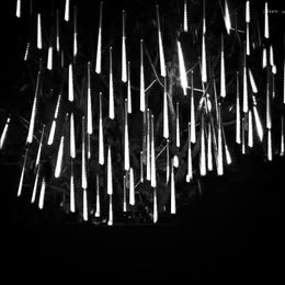 Cuerdas 8 tubos Lluvia de meteoros Lluvia Led Cadena Luces de hadas Guirnaldas Decoraciones para árboles de Navidad para el hogar Jardín de bodas al aire libre