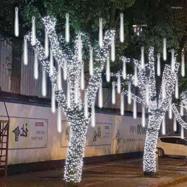 Strings 8 tubes en plein air LED météore douche lumières fée chaîne lumière étanche pour fête de Noël jardin décorations de vacances Navidad