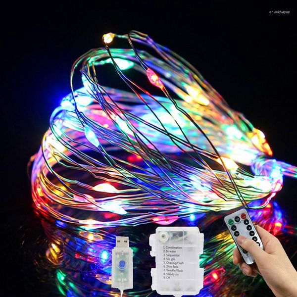 Strings 8Mode USB/batterie/solaire LED guirlandes lumineuses guirlandes de rue décorations d'arbre de noël en plein air année de mariage fée jardin lumière