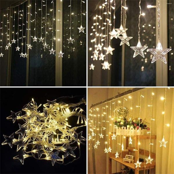 Strings 96 LED Star String Rideau Fenêtre Lumière Lumières De Noël Pour La Fête De Mariage Décor Halloween Décoration