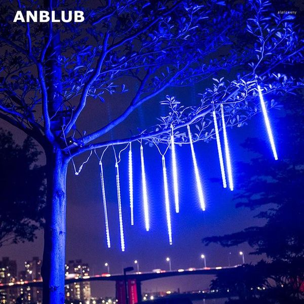 Cordes ANBLUB 30cm 50cm 8 Tubes étanche météore pluie pluie LED chaîne lumières décoration de noël en plein air pour la maison arbre ue/US Plug