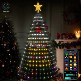Cordes application Contrôle des lumières de notes de Noël intelligentes 400pcs RGBIC Dream Couleur changeant avec la musique Sync DIY Twinkle Fairy String Lights for 2