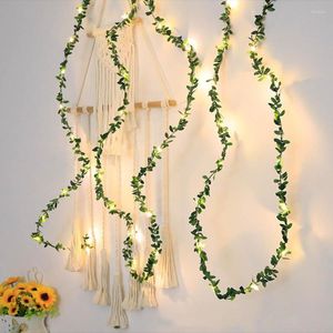 Snaren kunstmatige klimop slinger nep planten wijnstok hangen met 50/100led touwlicht voor thuis moestuin bruiloft muur decor