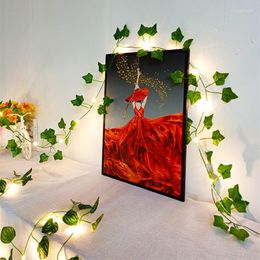 Strings Feuille artificielle LED chaîne fleur lumières guirlande arbre de noël décoration salle extérieure rideau lampe fête de mariage jardin décor