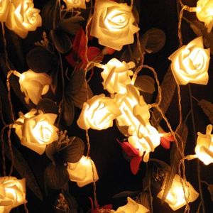 Strings Ayunhao 2 M 20 Roses Flower Garland Led Lights Holiday Rope Valentijnsdag Wedding Party Decoratie