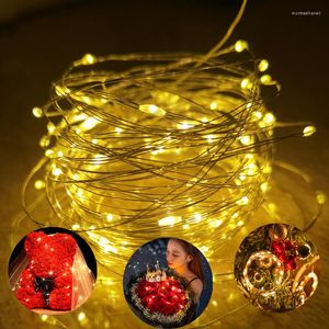 Strings Battery Operated Copper Wire Lamp Fairy Light Garland Yard LED Lighting Christmas Wedding Party Decoration Outdoor