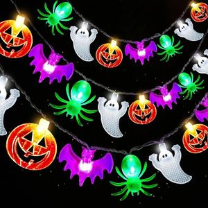 Cordes à chaîne de batterie Light Halloween LED SPOOKY LUMES TÉLÉCORIE COMMANDE 8 MODES DE 8 MODES