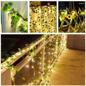 Cordes batterie puissance LED feuille fleur guirlande fée guirlande lumineuse jardin extérieur lampe noël vacances fête de mariage décoration