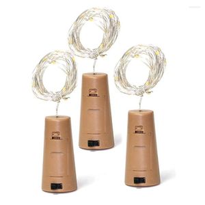 Cordes alimentées par batterie 1M / 2M bouteille de vin en liège lumière bricolage LED chaîne fête d'anniversaire bouchon bande décor maison