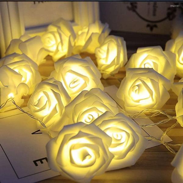 Cordes alimentées par batterie 2M/3M/4M/5M/10M Rose fleur guirlande lumineuse mariage maison anniversaire saint valentin événement fête guirlande Luminaria