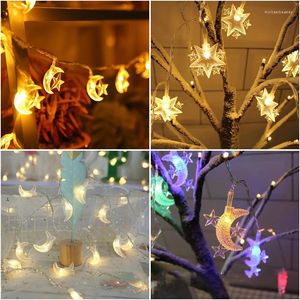 Strings Battery/USB aangedreven 1,5 m/3M/6m LED -ster Moon Fairy Garland String Lights Jaar Kerstmis Huishuis Indoor Decoratie Licht
