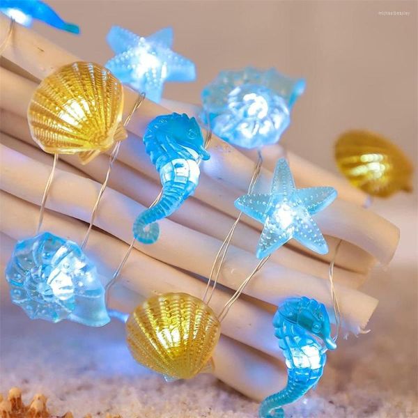 Strings Plage décorative chaîne lumières 20LEDs mer sable Dollars hippocampe thème nautique fée pour noël mariage fête d'anniversaire