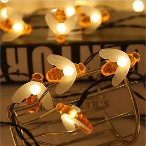 Cordes Abeilles Solaire Fée Lumières De Noël Chaîne Extérieure Étanche Jardin Guirlande De Fête De Mariage Éclairage De Vacances DécorationLED LED