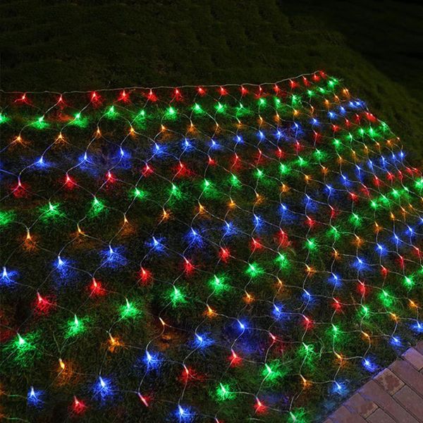 Cuerdas BEIAIDI 2x2/3X2M LED Red de Navidad Malla Hada Cadena de luces Al aire libre Boda Ventana Carámbano Guirnalda Iluminación de vacaciones