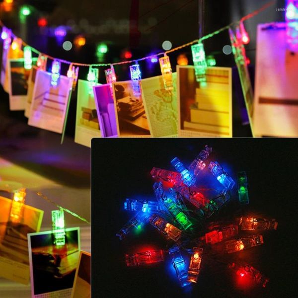 Cuerdas tarjeta Po Clip LED cadena USB interfaz Navidad luces cadena patio jardín hogar fiesta pared decoración lámpara