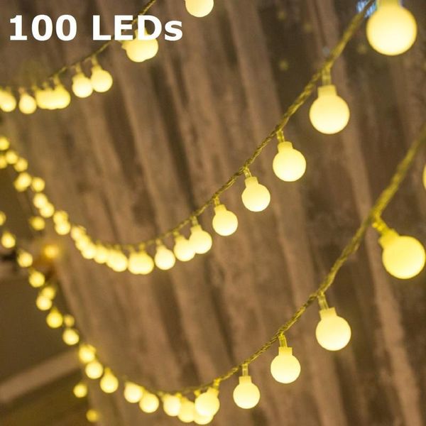 Cordes puissance de charge LED guirlande de boules lumières fée chaîne étanche lampe extérieure vacances de noël décoration de fête de mariage LED