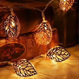 Cordes Chiclits LED guirlandes lumineuses 20 feuilles de métal guirlande lumineuse batterie noël pour festival fête d'halloween décoration de mariage