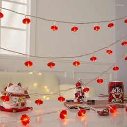 Cuerdas estilo chino tradición linterna roja nudo colgante cadena de luces Led alimentado por batería Festival año decorativo