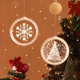 Strings Christmas 3d Suspension Type LED -Lichten Sneeuwvlok Woonkamer Decoraties Rendier Luces de Navidad 2023 Jaar