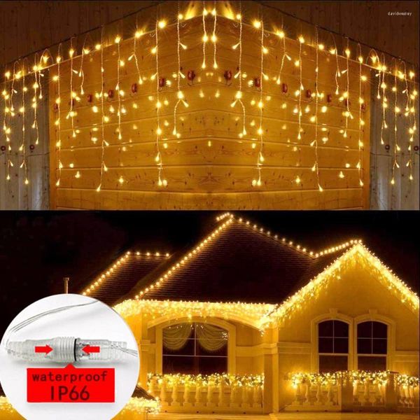 Cordes décoration de noël rue guirlande Led guirlande lumineuse extérieure étanche IP66 4m 8m 12m 16m lampe pour avant-toit année 2023