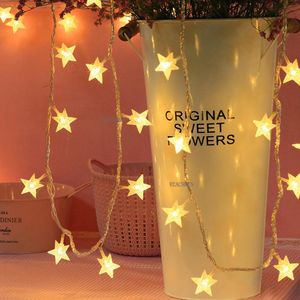 Strings Christmas Decorations 2023 10/20/20/40 LED STAR LICHT STRING Fairy Lights Batterij bediende Garland aangedreven jaar decorled stringsled