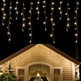 Strings Christmas Decorations for Home 2023 Street Garland On The House Festoon LED Icicle Curtain Light Plug-Operated Droop 0,5/0,6/0.