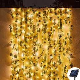 Strings Christmas Decorations Solar Ivy Bladeren Klasland LED String Lights Fresfer Up Your Garden Home Corridor Veranda 10pcs wijnstokken