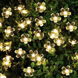 Cordes Décorations De Noël Guirlande Lumineuse Étanche 10/20/30leds Fleurs De Cerisier Pêche Fleur Fée Guirlande Pour Arbre Clôture De Jardin