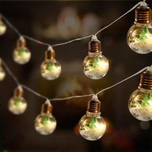 Cordes De Noël Globe Ampoule Guirlande Lumineuse À Piles Fée Boule Claire Suspension Lumière Pour La Maison Fête Année Décoration