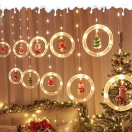 Strings Christmas Led Curtain Light Christma Santa Claus Elk Decorations for Home Tree Xmas Natale Gift Year USB