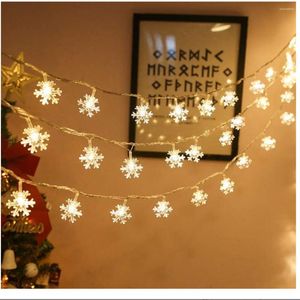 Strings Christmas Led Lights 16.5ft 40 Snowflake String Decorations 2022 Light Strips Battery bediende Fairy