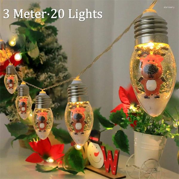 Guirlandes lumineuses LED de Noël, bonhomme de neige coloré, décoration d'arbre de père noël, éclairage suspendu