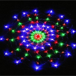 Strings Christmas Light 8 Modi 120 LED's Kleurrijke Spider Web Led Fairy String Lights For Holiday Wedding Party Decororeded