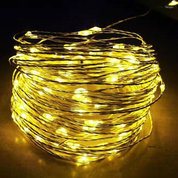 Cordes Lumières De Noël 10M 33FT 100 LED Guirlande Lumineuse En Fil De Cuivre 3 Guirlande De Fête De Mariage À Piles