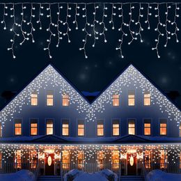 Strings Christmas Lights Led Festoon Gordijn IJschema String voor Street Garland Garden Outdoor Decoratieve Weding Fairy